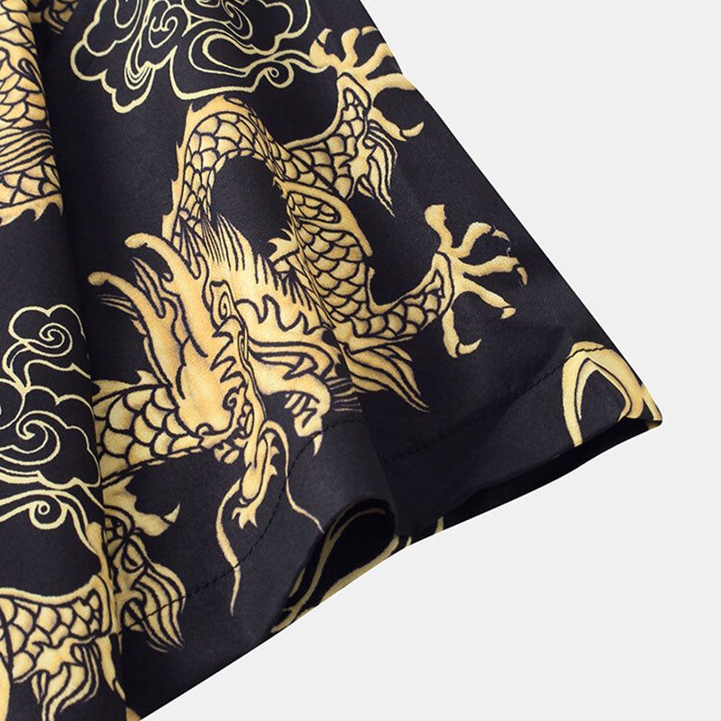 Chemise Homme Manche Courte Dragon Moderne