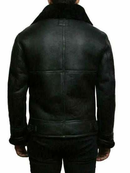 Blouson Cuir Épais et Doux en Mouton Shearling