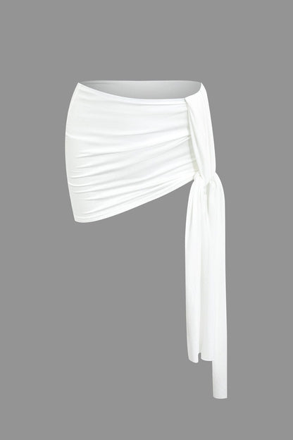Top Épaule Uniquement & Mini Jupe Drapée pour Soirée Glamour