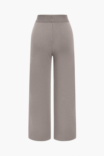Cardigan et Pantalon Large pour Femme Ensemble Décontracté