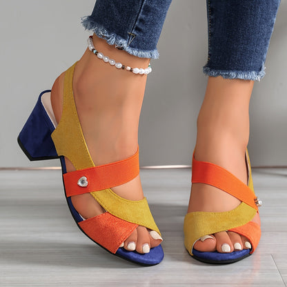 Sandales Femme Orthopédiques Talon Bloc Brides Croisées