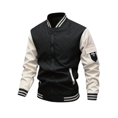 Veste Homme Sport Élégante Contraste Noir Blanc