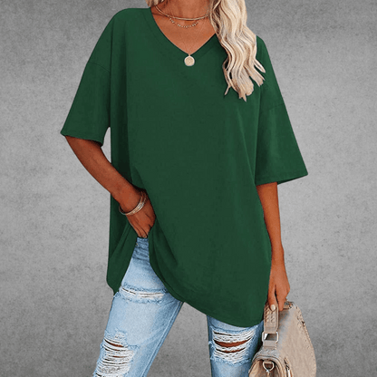 T-shirt Femme Col V en Coton Doux et Confortable