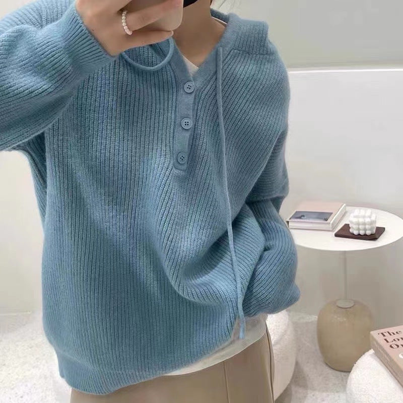Pull Capuche Femme Grande Taille Tricot Doux