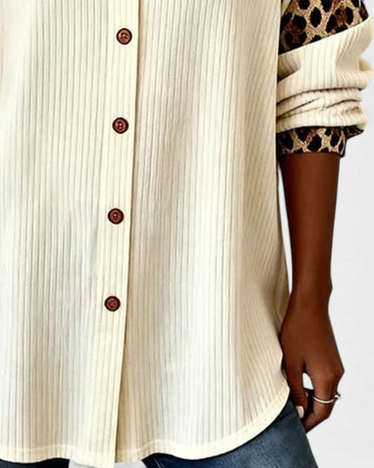 Chemise Femme Imprimé Léopard Coupe Décontractée Chic