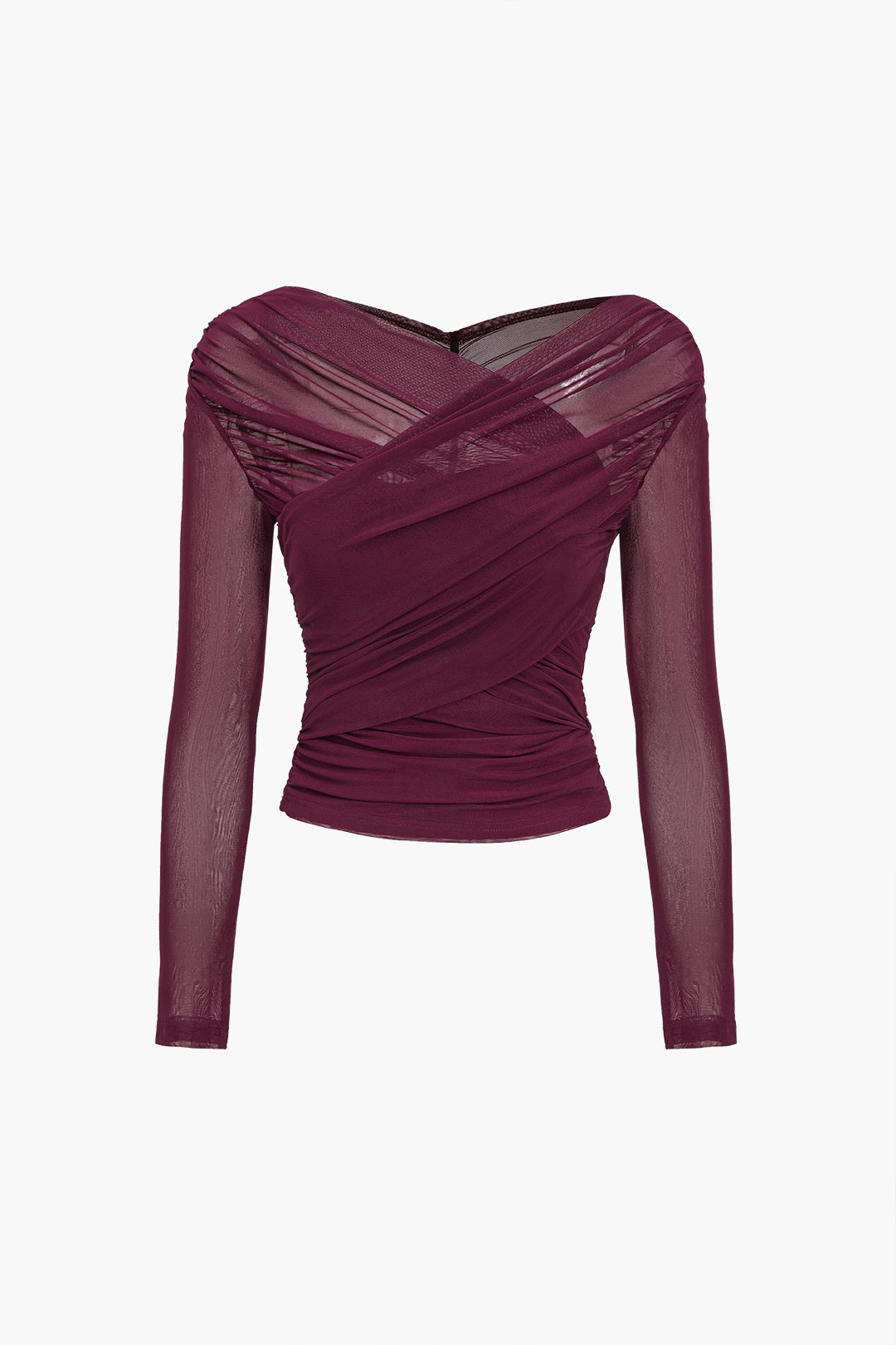 Top femme en maille décolleté avec manches longues