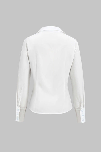 Robe Deux Pièces Élégante Blouse et Jupe Plissée