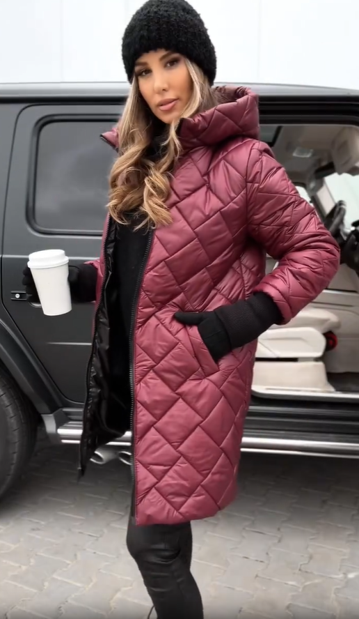 Veste Longue Matelassée Capuche Confortable