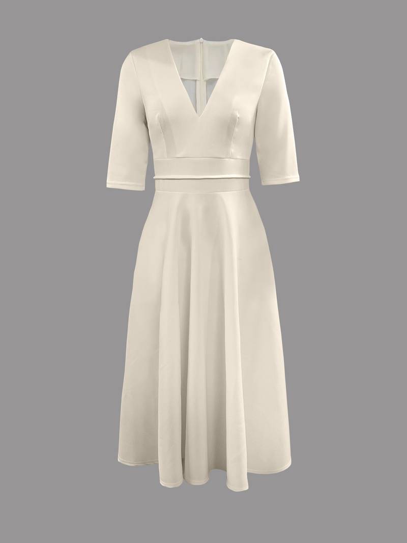Robe Été Légère pour Femme - Col en V et Jupon Fluide