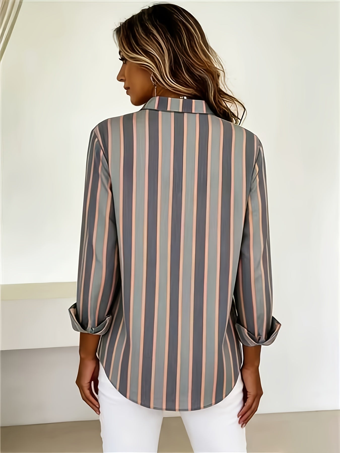 Chemise Femme Coton Manches Longues Boutonnée Coupe Décontractée