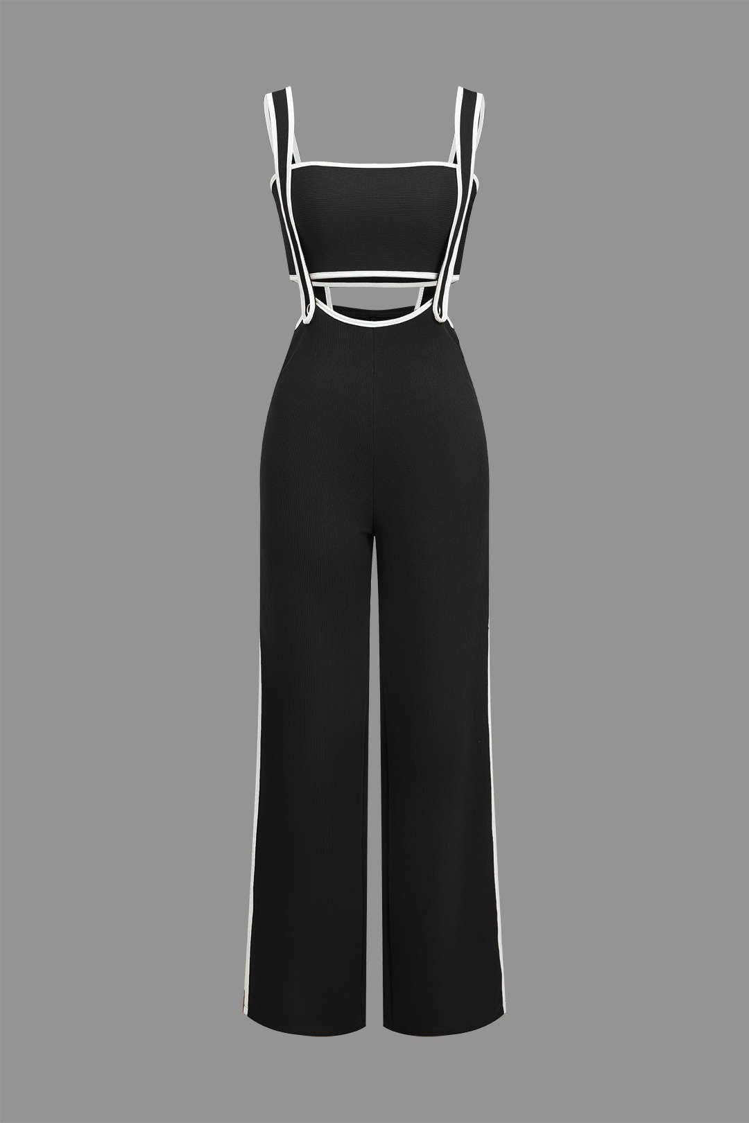 Robe Deux Pièces Contraste Élégant et Féminin