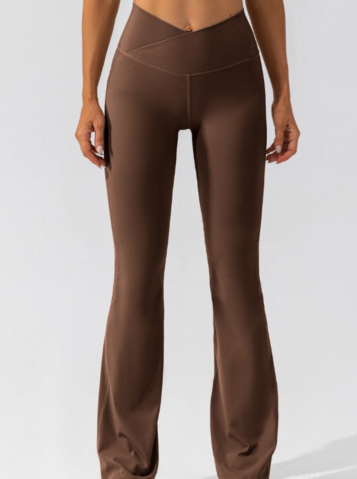 Léggings Haut de Gamme à Jambes Évasées avec Ceinture Réglable
