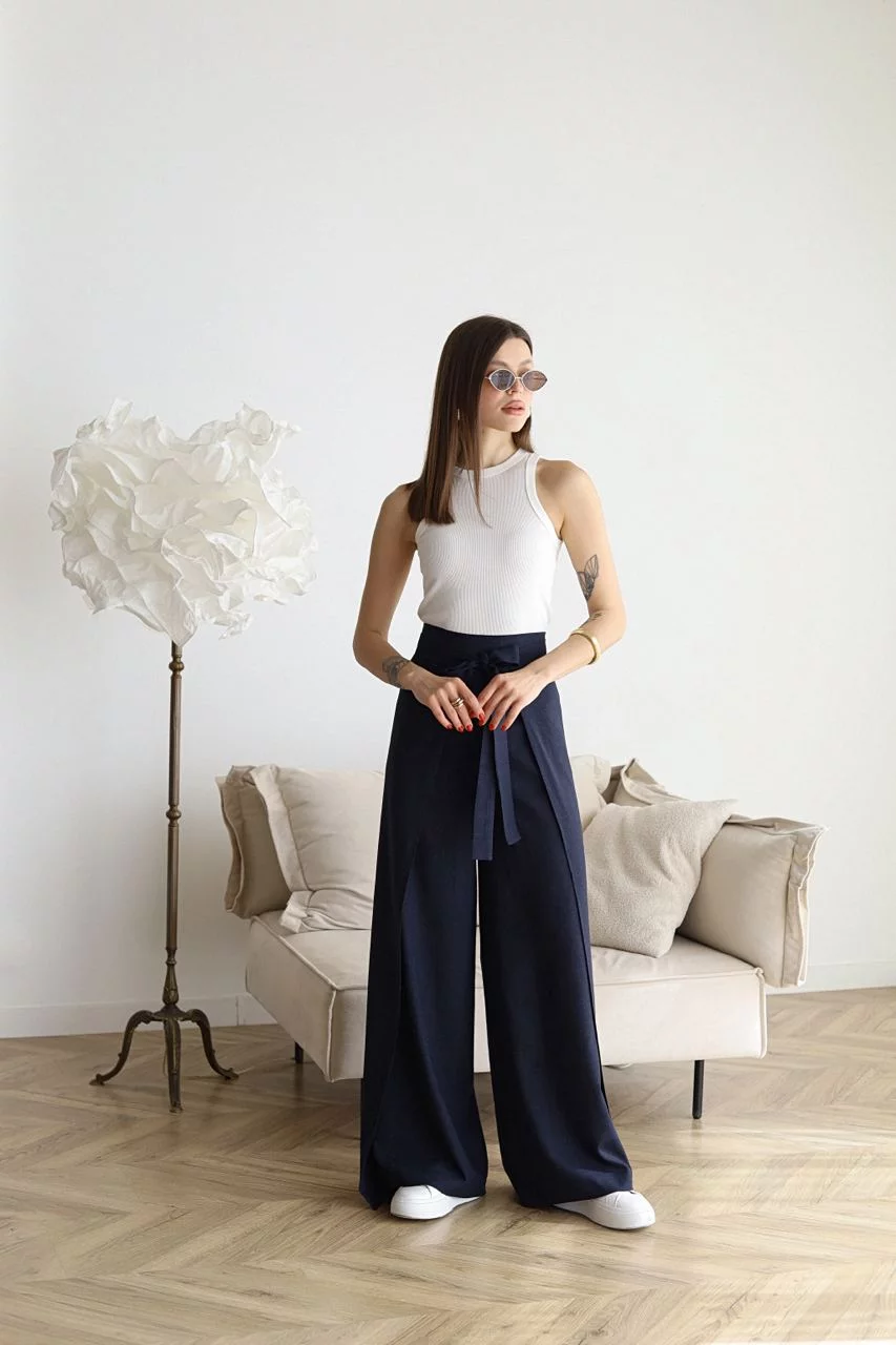 Pantalon Femme Taille Haute élastique avec Ceinture Réglable - PanierRoyale