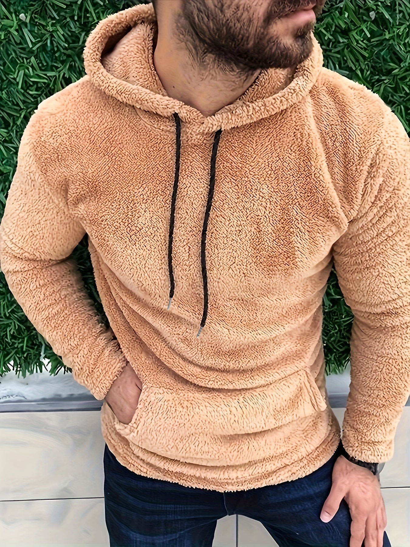Sweat à capuche homme hiver chaud et doux
