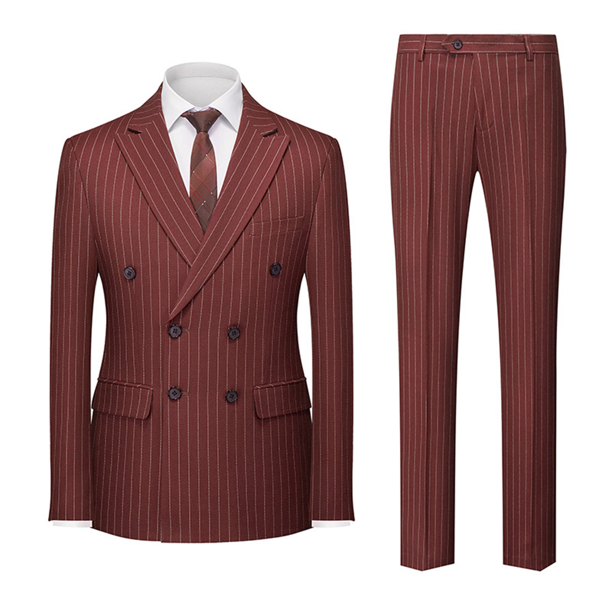 Costume Mariage Homme Chic à Rayures Fines
