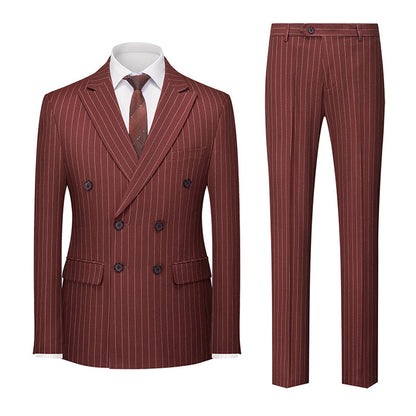 Costume Mariage Homme Chic à Rayures Fines