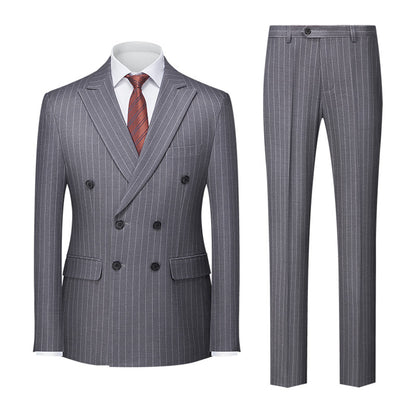 Costume Mariage Homme Chic à Rayures Fines