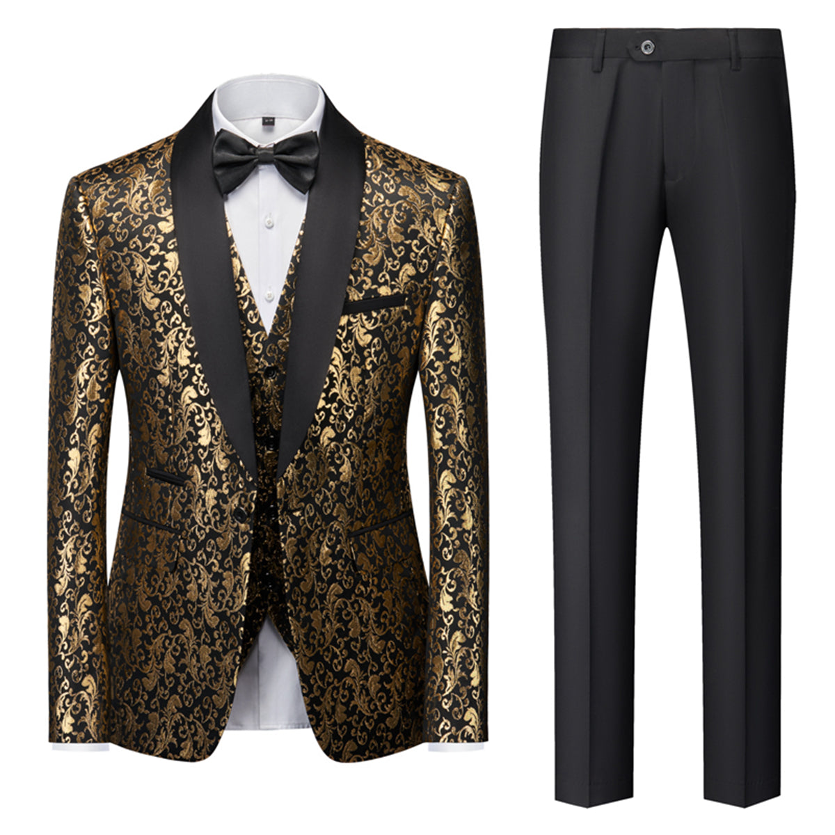 Costume Homme Mariage Classique 3 Pièces Noir - PanierRoyale