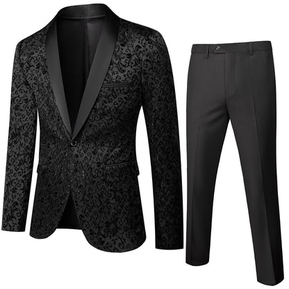 Costume Mariage Homme 2 Pièces Noir Élégant