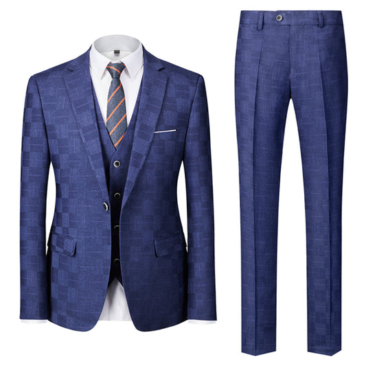 Costume Homme Mariage Élégant à Carreaux Classique - PanierRoyale