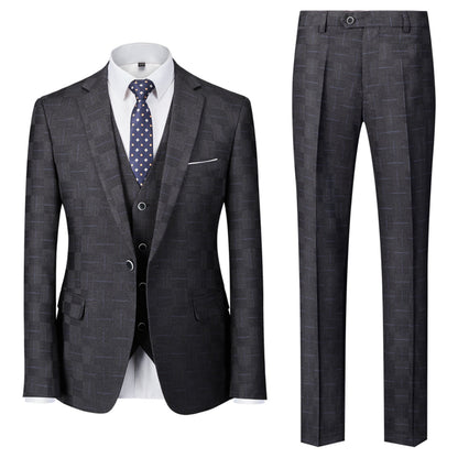 Costume Homme Mariage Élégant à Carreaux Classique