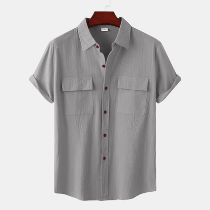 Chemise Homme Simples Manches Courtes avec Poches