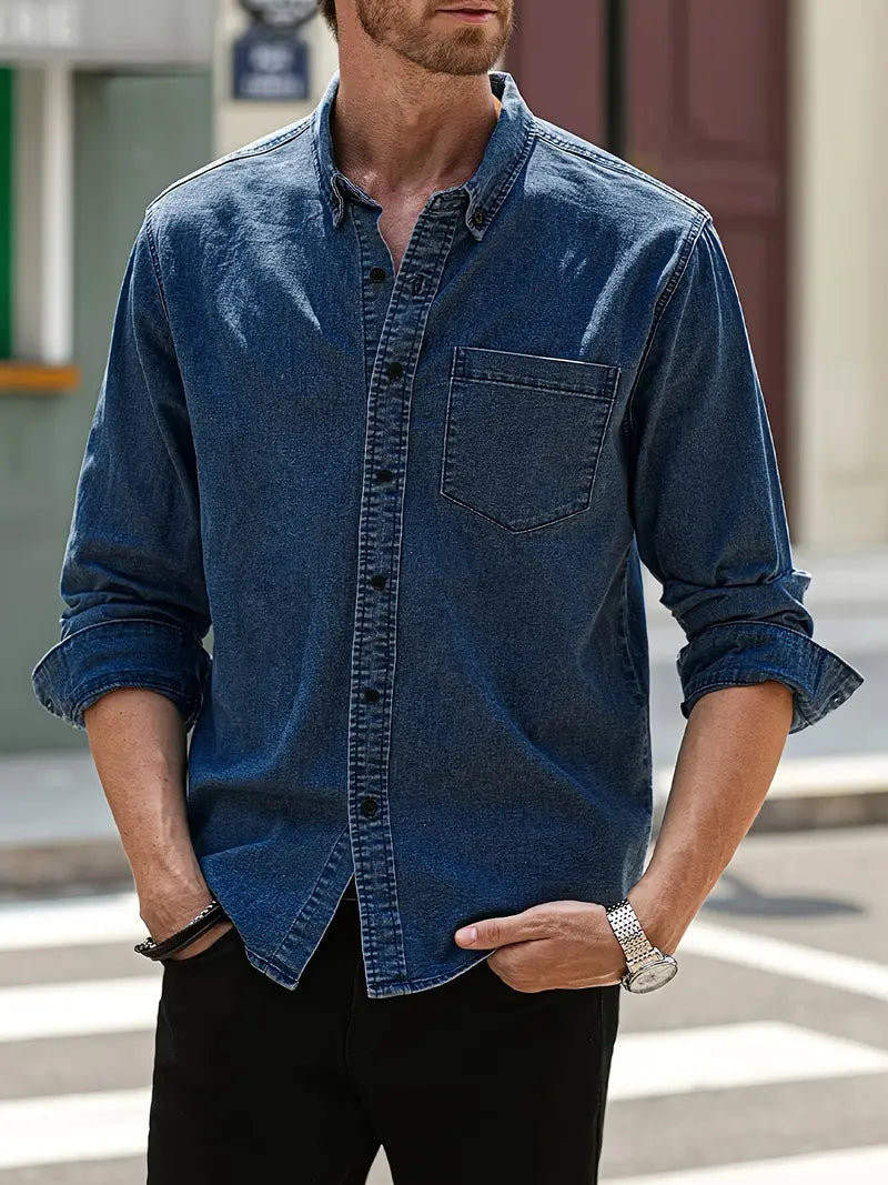 Chemise Denim Manche Longue Classique