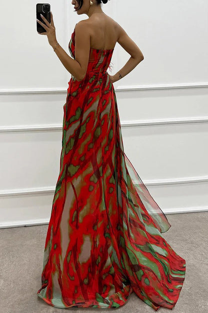 Robe Soirée Épaule Nu Sans Manches Longue Grande Taille