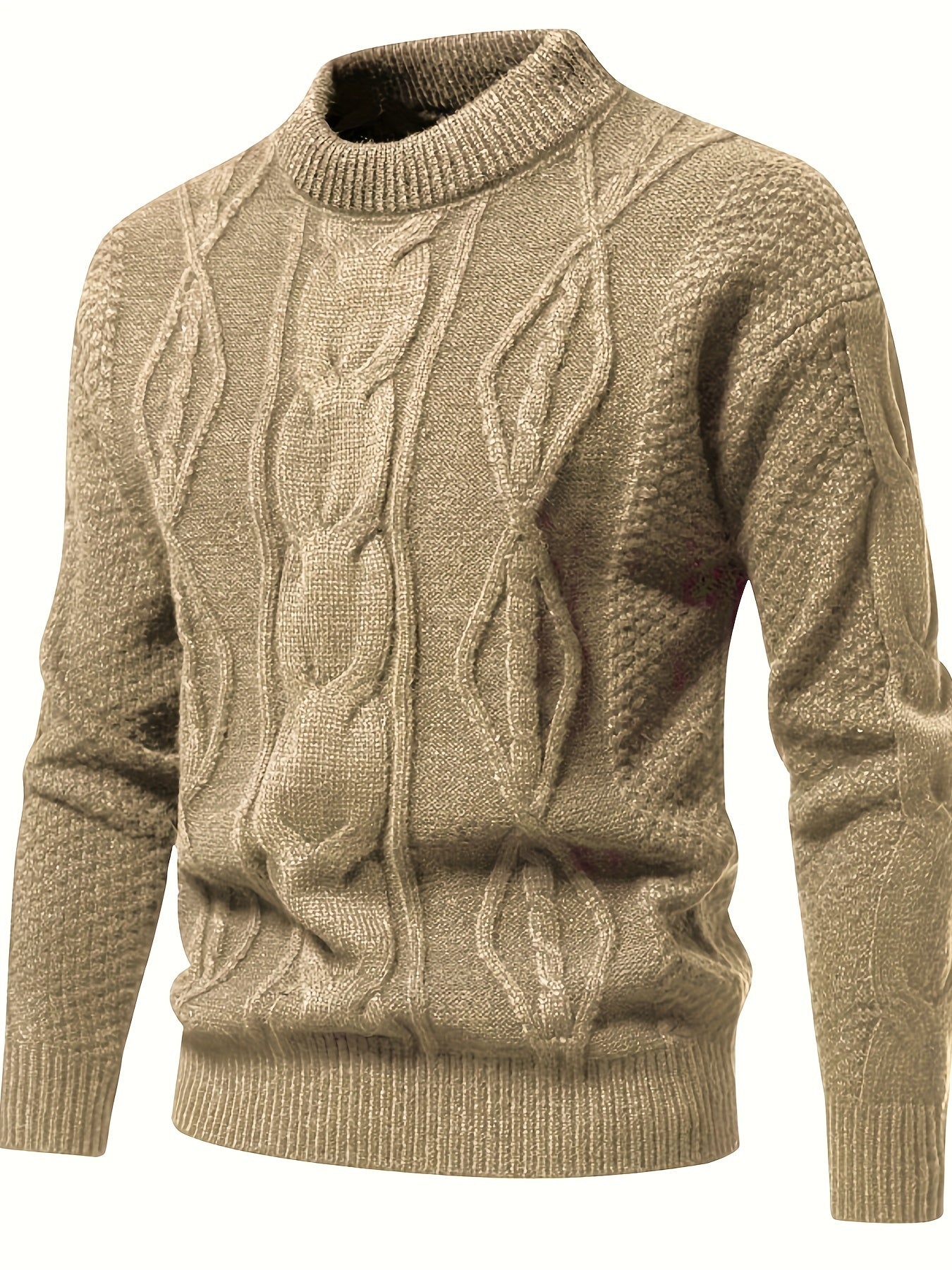 Pull Homme Marine Épais Chaud en Laine Mélangée