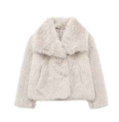 Veste Fourrure Synthétique Femme Hivernale Chaud