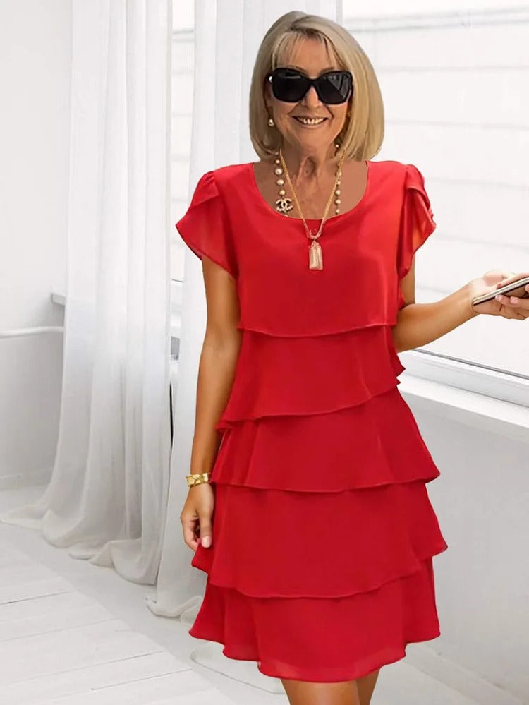 Robe Femme Chiffon Asymétrique Élégante et Légère