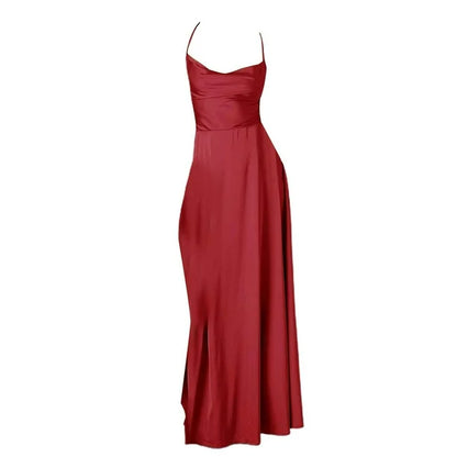 Robe de soirée femme longue sans manches élégante noir - PanierRoyale