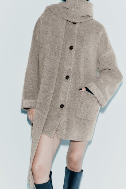 Veste Tricot Féminine avec Écharpe pour Femme - PanierRoyale
