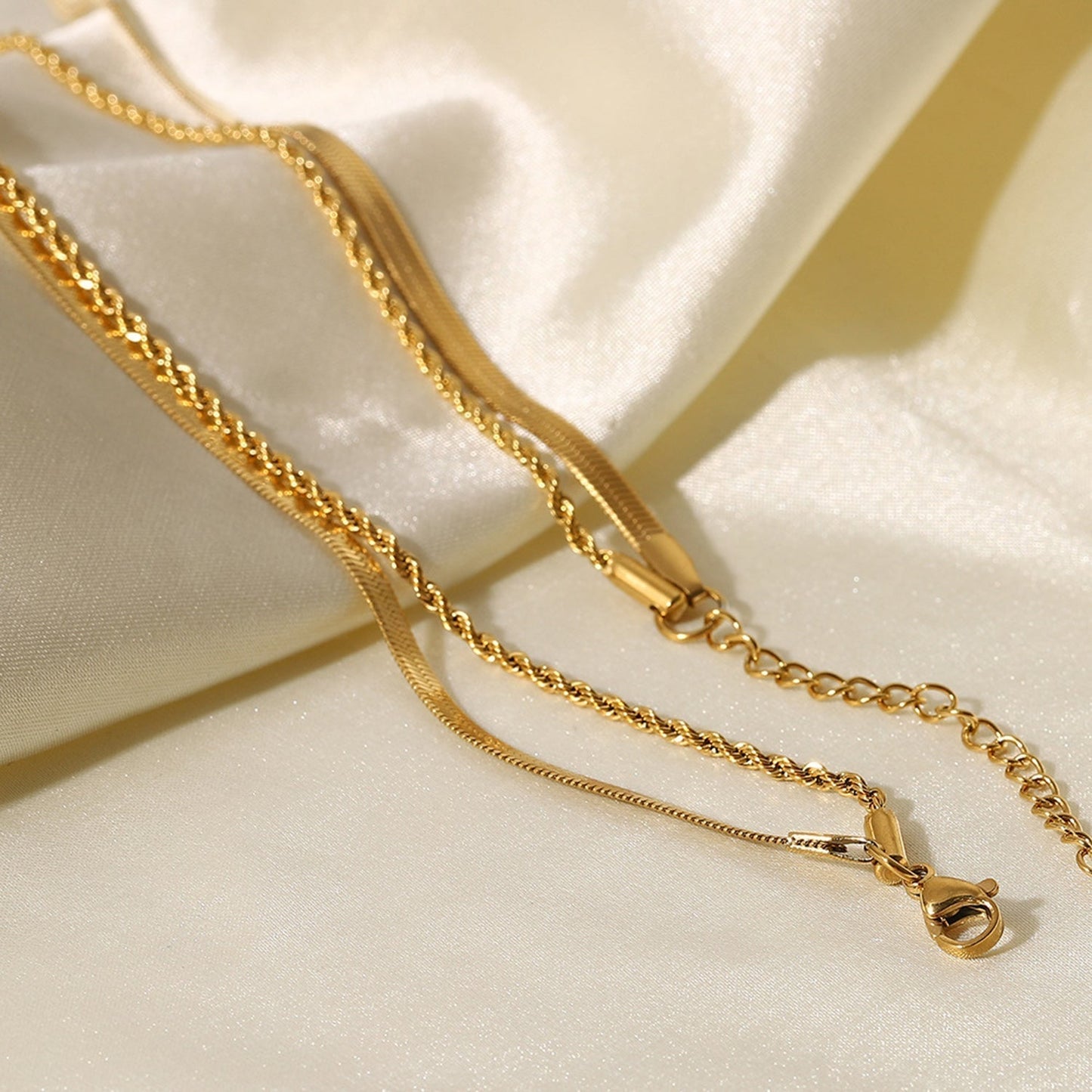 Collier Femme Métal Double Chaîne Minimaliste