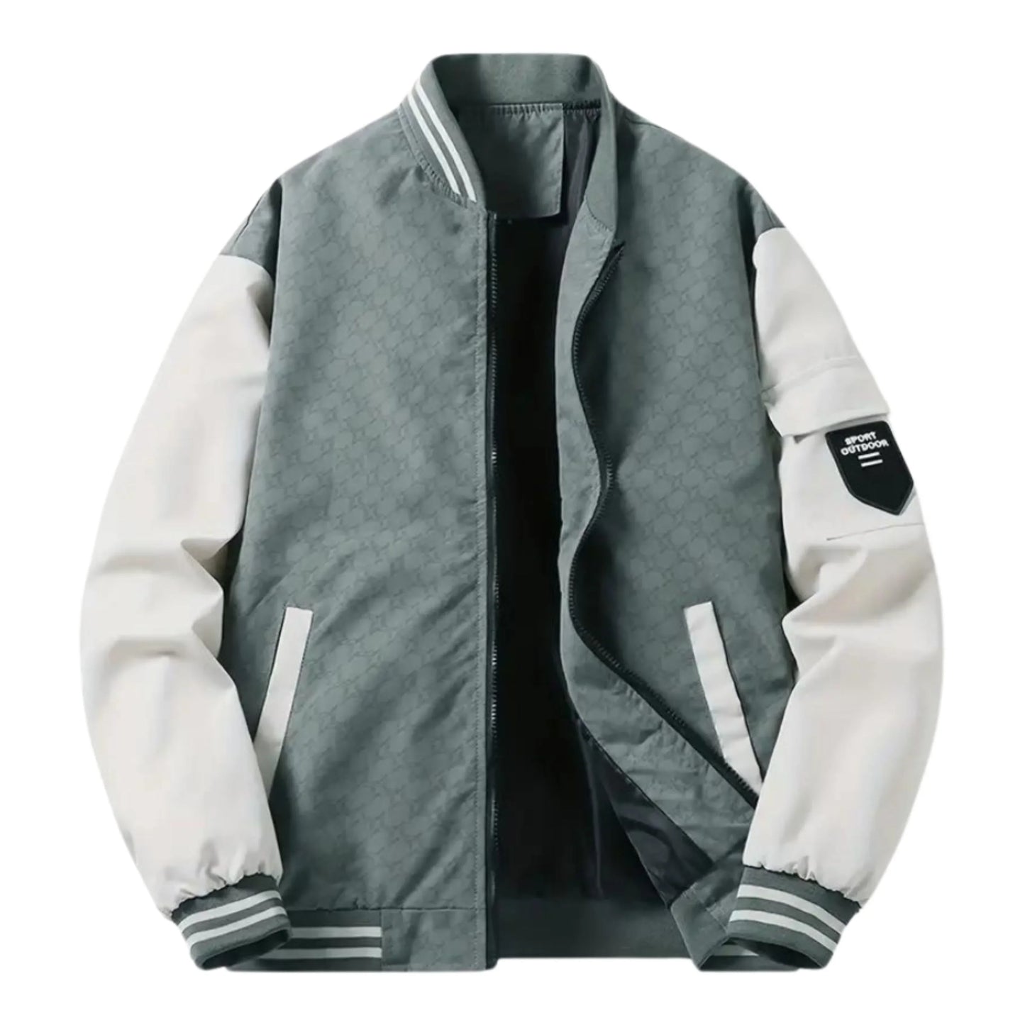 Veste Homme Sport Élégante Contraste Noir Blanc - PanierRoyale