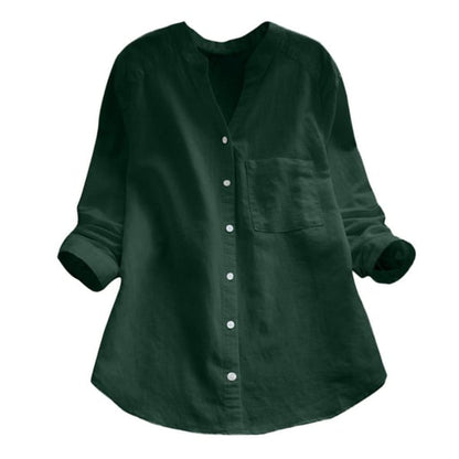 Chemise Femme en Lin Blanc Décontractée et Élégante