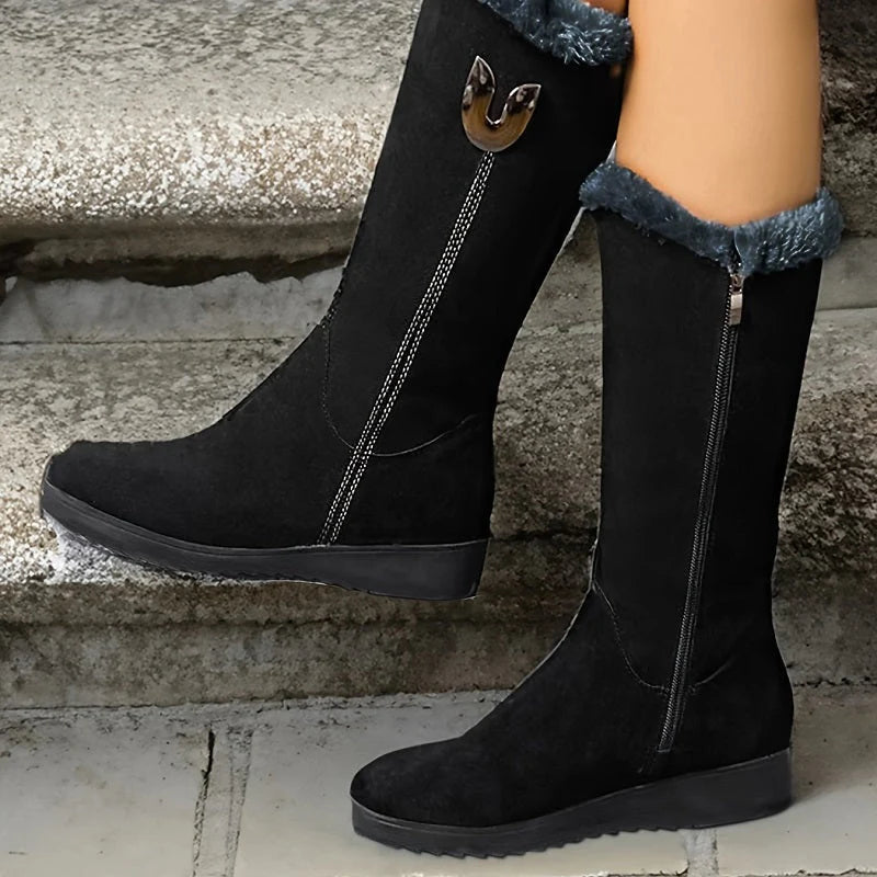 Bottes Molletières ZIP Chaudes et Confortables - PanierRoyale