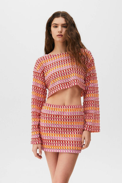 Ensemble deux pièces femme élégant manches longues et short casual