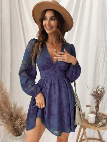 Robe Courte Été pour Femme Col V Décolleté