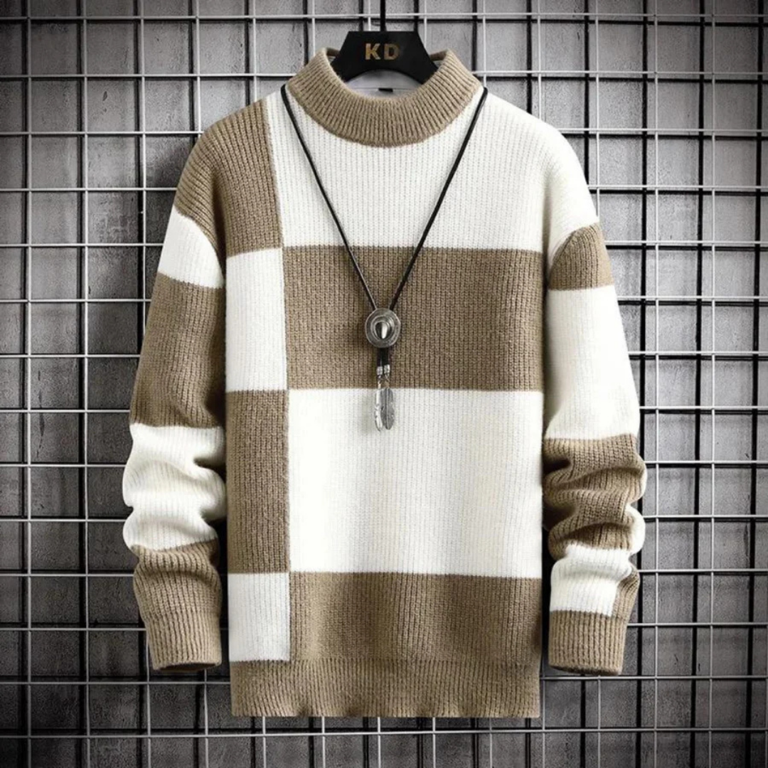 Pull Homme Classique Col Rond Confortable pour la Vie Quotidienne - PanierRoyale