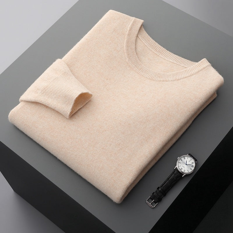 Pull Col Rond Cachemire Doux Hiver Homme