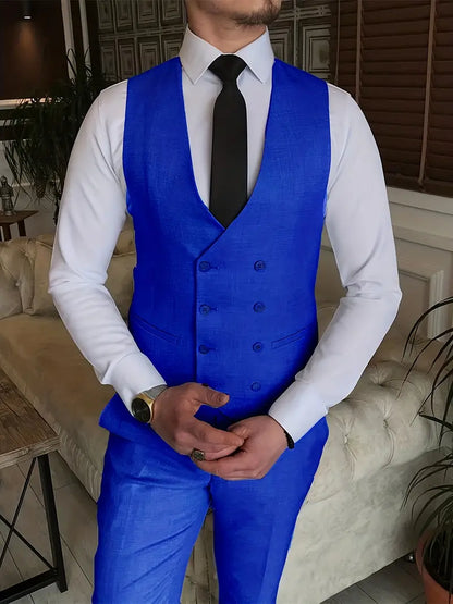 Costume Homme 3 Pièces : Blazer, Gilet et Pantalon Élégant
