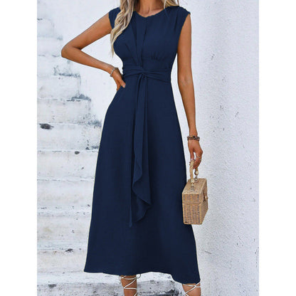 Robe longue Femme Sans Manches Taille Drapée