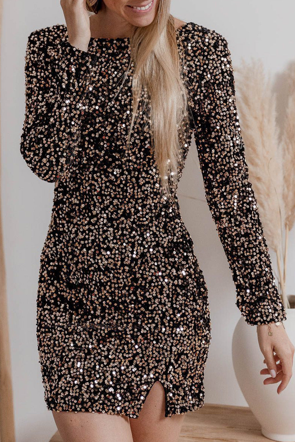Robe de Soirée Pailletée Décolletée Glamour - PanierRoyale