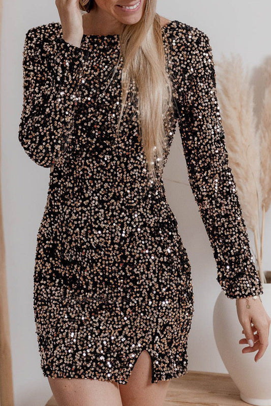 Robe de Soirée Pailletée Décolletée Glamour - PanierRoyale
