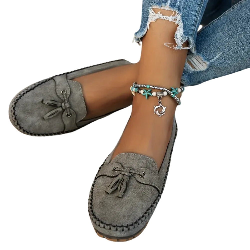 Chaussures Plates Femmes Élégantes en Cuir Noir