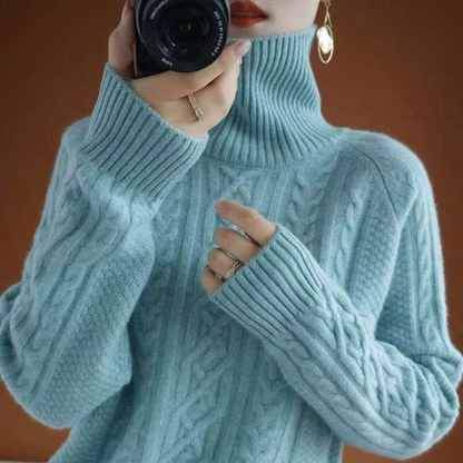 Pull Femme Chaud et Confortable en Laine Mélange