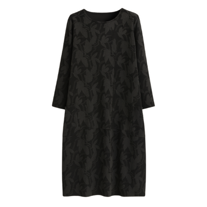 Robe Féminine Longue Manches avec Poches et Ceinture