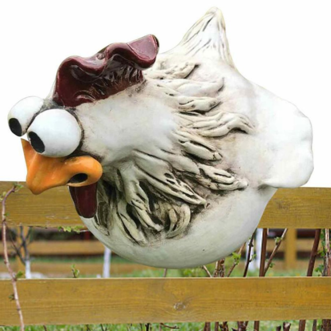 Statue Jardin Poulet en Céramique Décorative