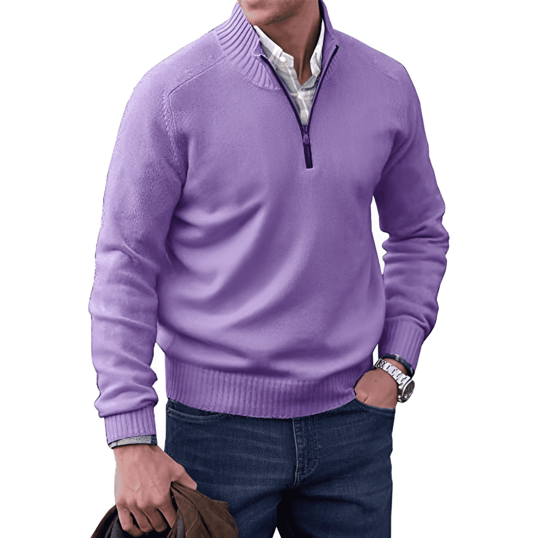 Pull Homme Hiver Doux et Chaude avec Fermeture Éclair